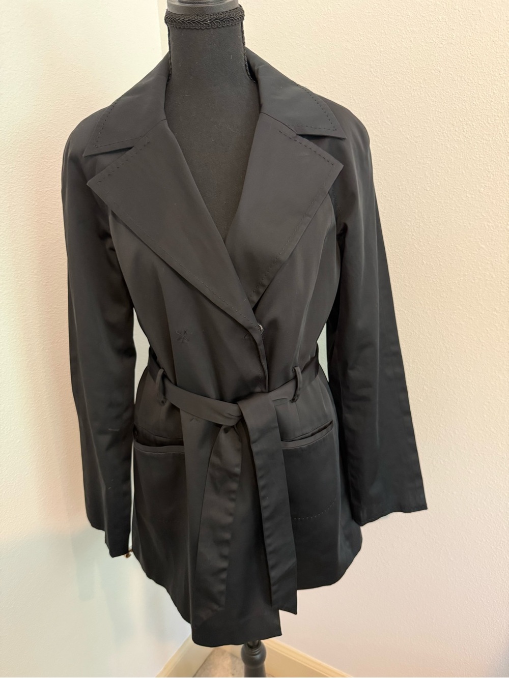 Semantiks Black Belted Trench Coat